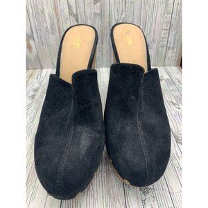 Mossimo Black Suede Platform Clogs sz 10 women's slip on shoes